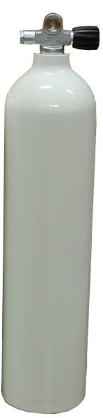 MES, 7 L 200 bar Aluminium Tauchflasche mit RE Ventil Weiß