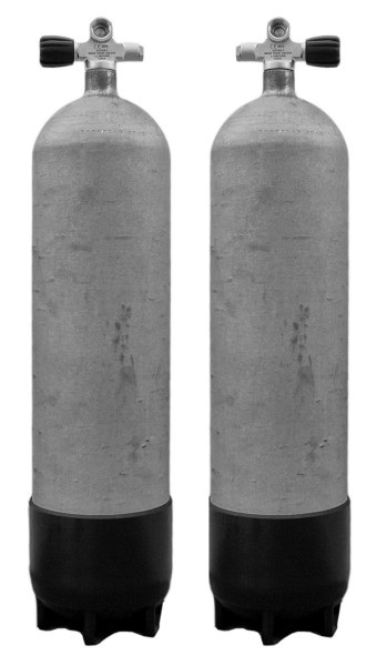 Faber, 10 L Sidemount Set LI/RE 200 bar Leichte Stahlflaschen (Hot Dipped)
