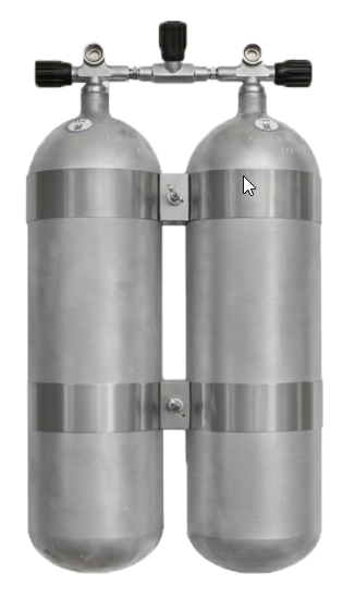 Faber, 2x 12 L / 200 bar leichtes Doppelgerät mit Absperrbrücke - Hot Dipped