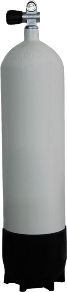 ecs, 10 L / 232 bar Stahlflasche mit Einfach Ventil