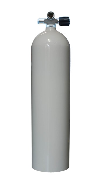 MES, 5,7 L (40 cuft) 207 bar Aluminium Tauchflasche mit RE Ventil Weiß