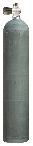 MES, 7 L 200 bar Aluminium Tauchflasche mit Standard Ventil Dirty Beast (Stage)